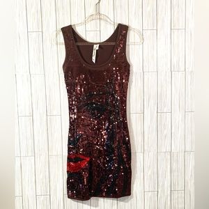Sequin Face Bodycon Dress